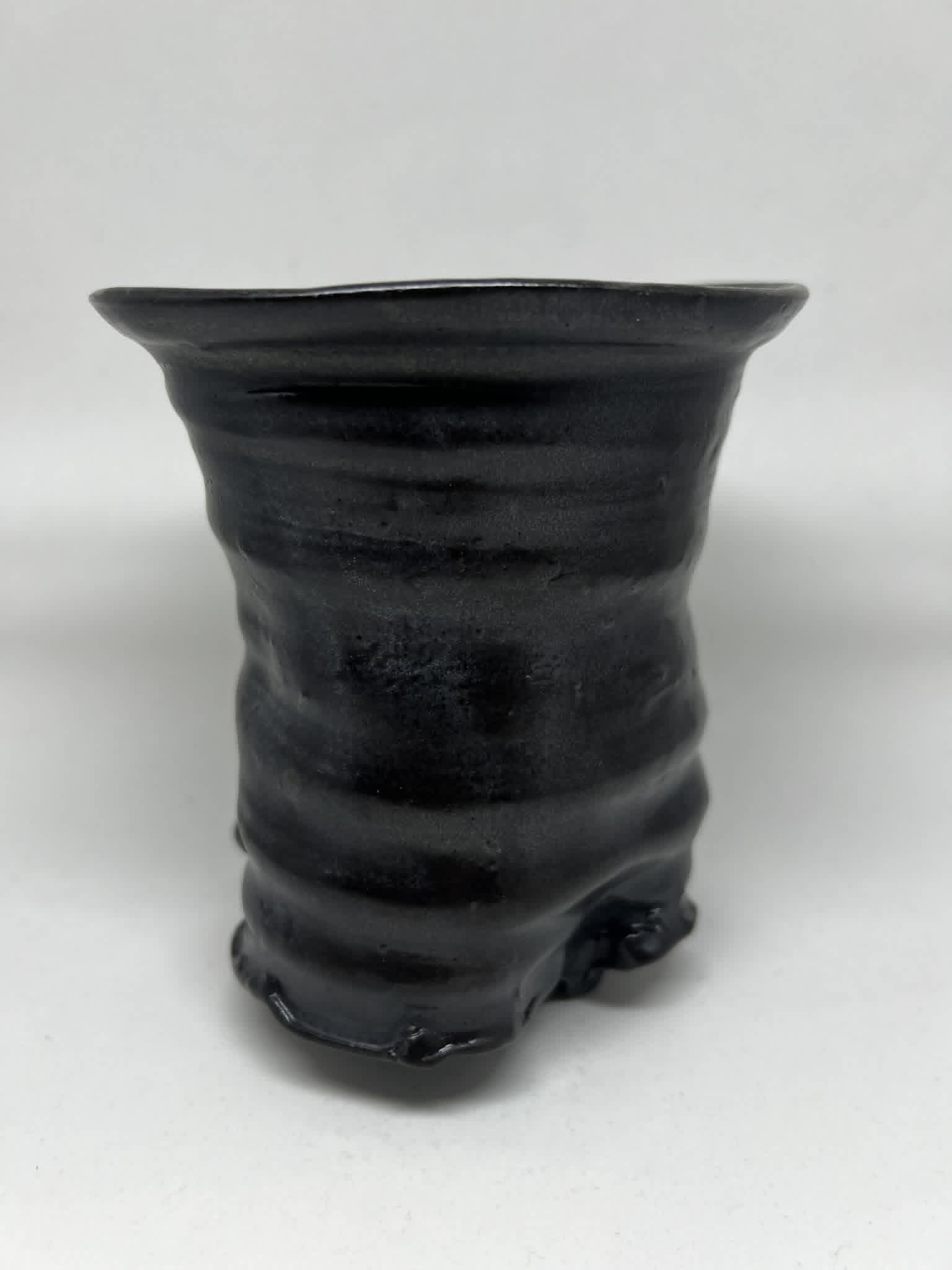 black on black coral vase